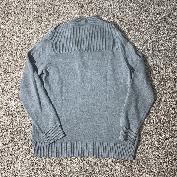 Apt 9 Gray Military Style 1/4 Zip Sweater Size M - Picture 5 of 5